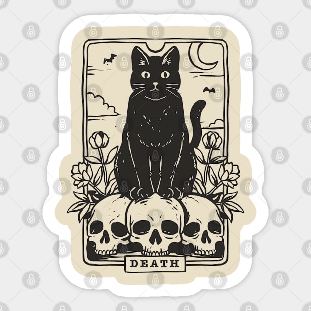 Death Tarot Cat Sticker by GoshWow®